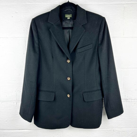 L.L. Bean Cashmere Wool Blend Blazer โ Classic Black,โ Size 8 Regular - Picture 1 of 10